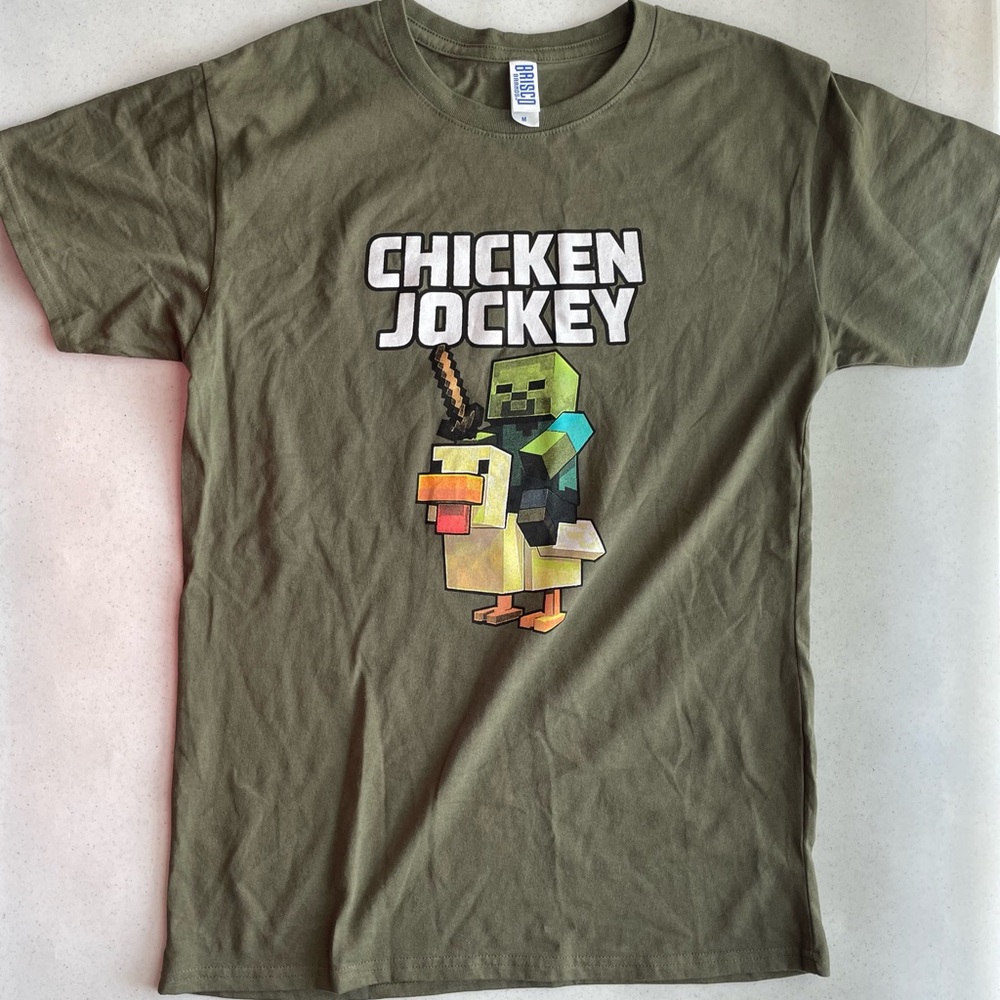 Chicken Jockey Gamer Tee Medium Minecraft Movie , Video Game Shirt